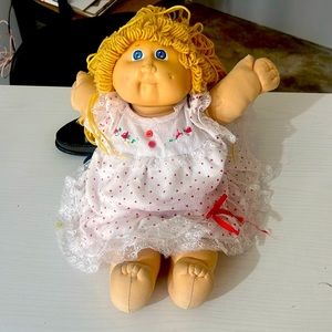 Blonde Cabbage Patch doll hand stamped